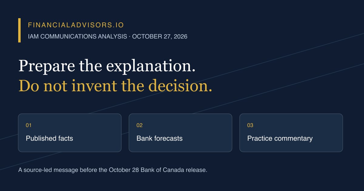 FinancialAdvisors editorial graphic separating announced facts, forecasts and practice commentary